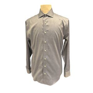 Ratio Clothing Custom-Made Mens Blue Long Sleeve Button-Up Shirt